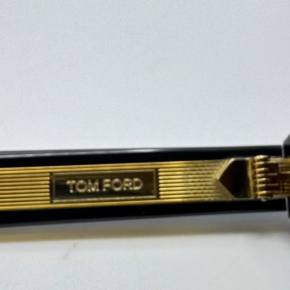 Tom Ford Sunglasses Icon FT1225 01E Black Pilot Frame Amber Lens 59-16-145 New